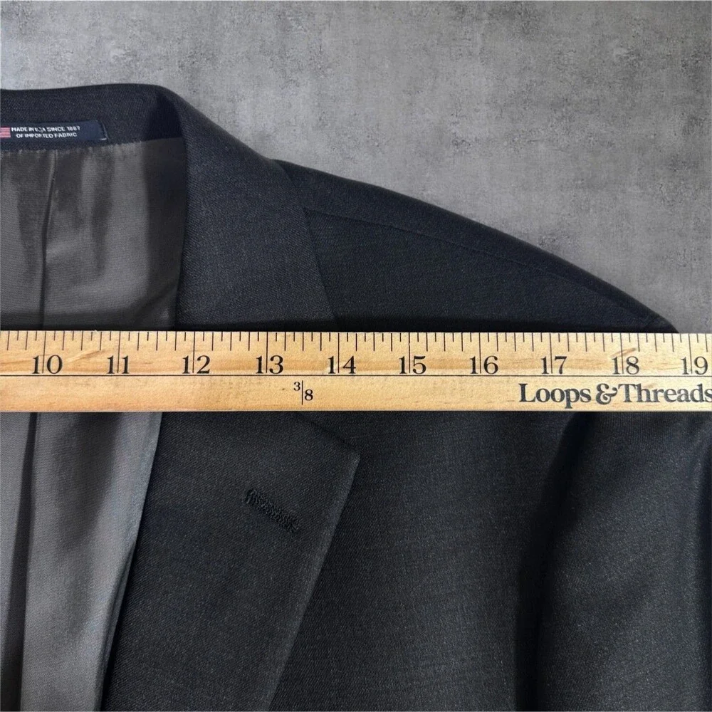 HART SCHAFFNER MARX Mens Blazer Sport Coat Two Button Jacket 44R Wool Gray Suits